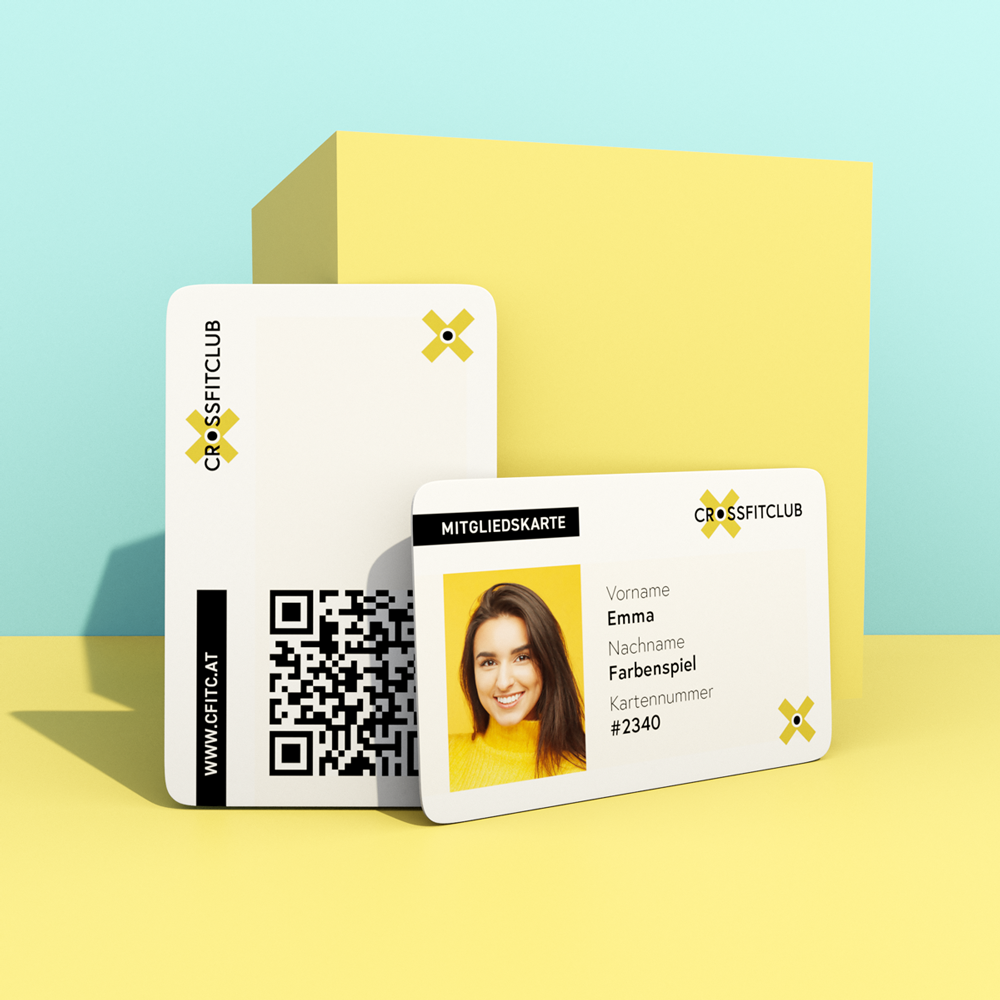 Plastikkarten mit Mitgliedsfoto und QrCode