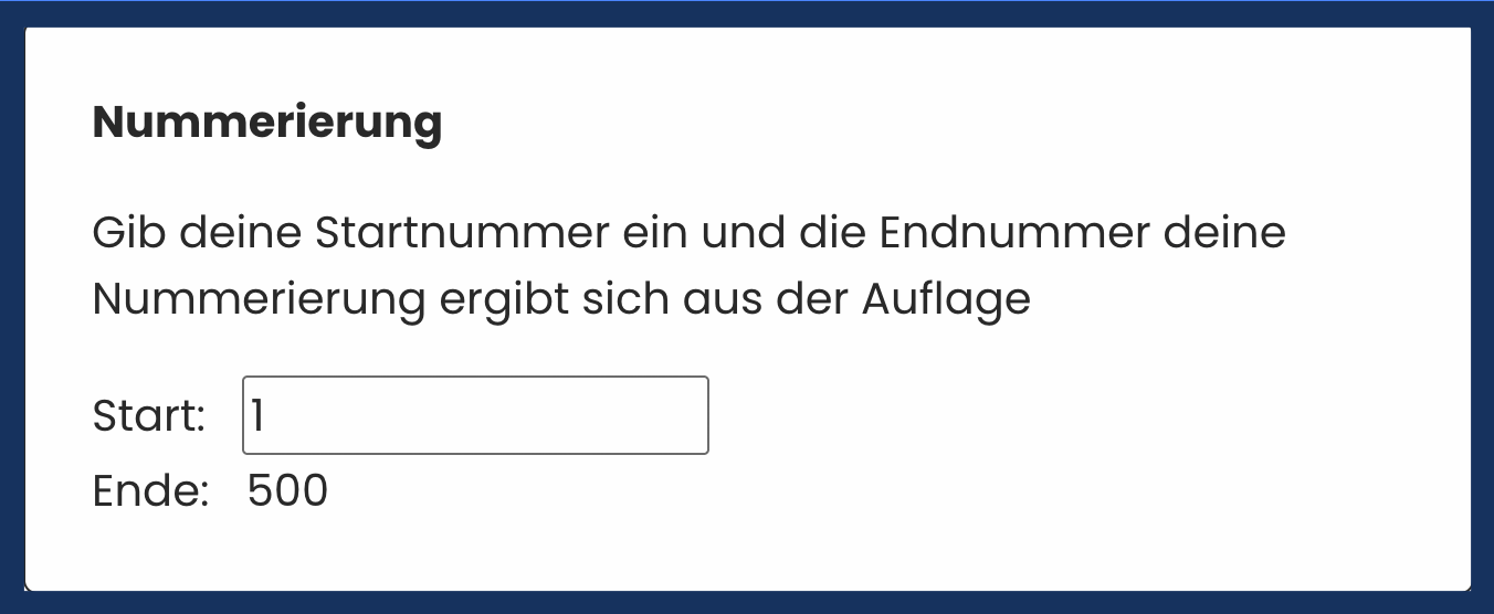 Screenshot, wie man Nummerierung einstellt