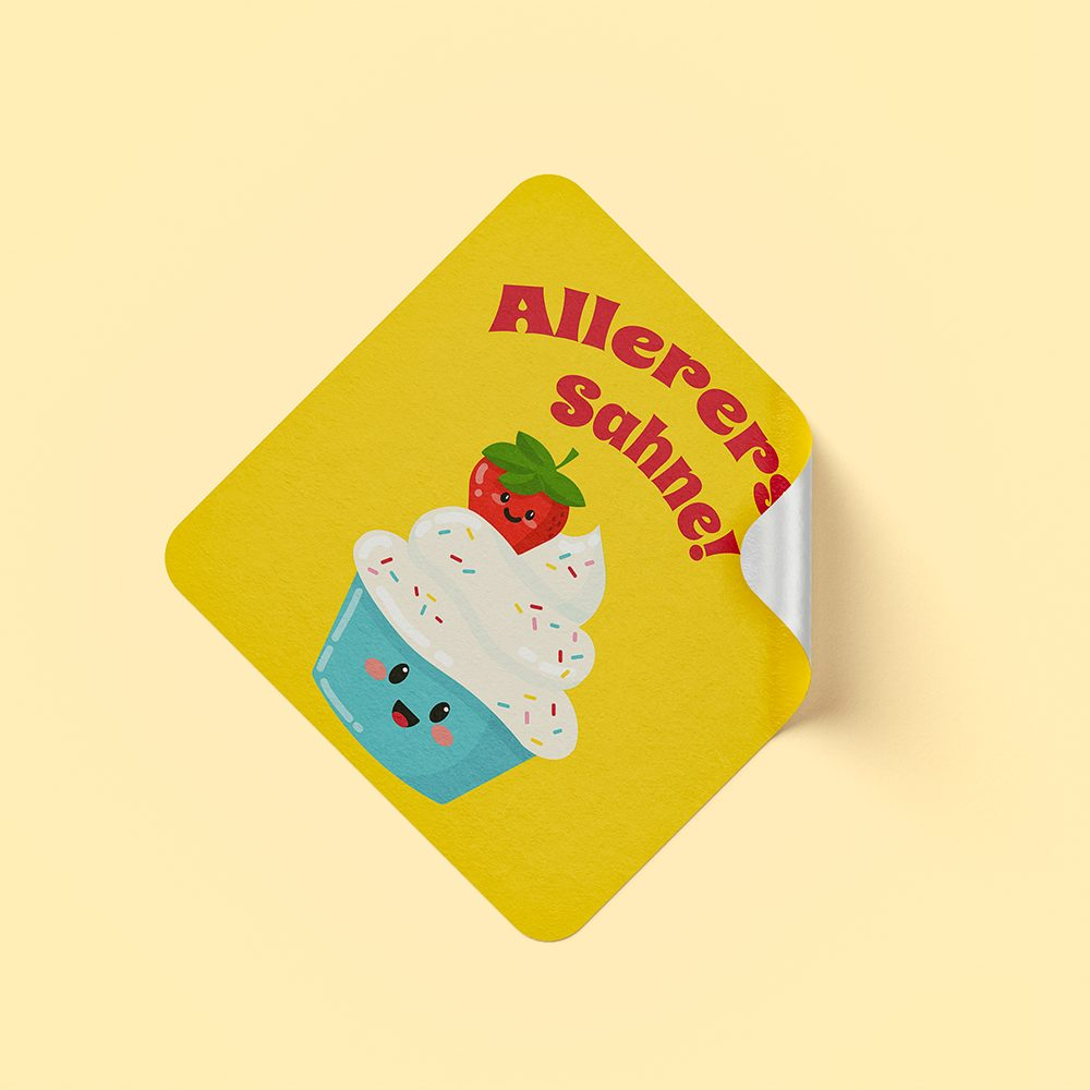 Quadtratische Sticker bei Sprinters drucken lassen